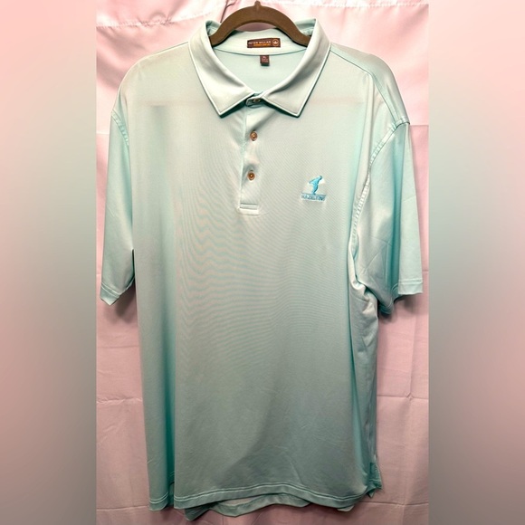 Peter Millar Summer Comfort Hazeltine Golf Polo Shirt Men’s XL Mint Green - Picture 1 of 9
